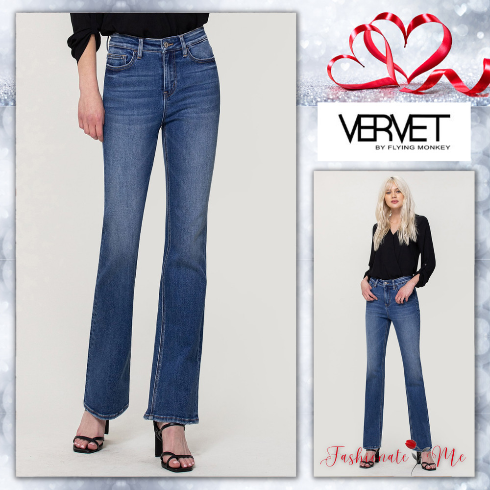 VERVET BY FLYING MONKEY Women's Blue Boot Cut Jeans